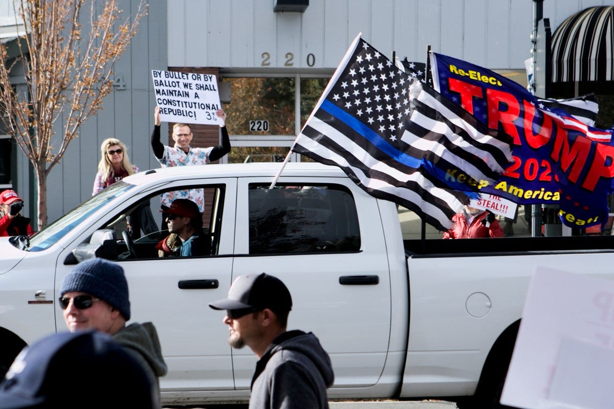 QAnon Supporters, Paramilitary Groups Promise 'Fight' Over Election At  Pro-Trump Rally Near Nevada's Capitol - capradio.org