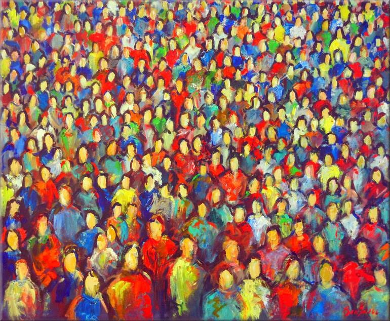 Anonymity - Faces in the Crowd Painting by BenWill Studio | Saatchi Art Anonymity - Faces in the Crowd Painting by BenWill Studio | Saatchi Art
