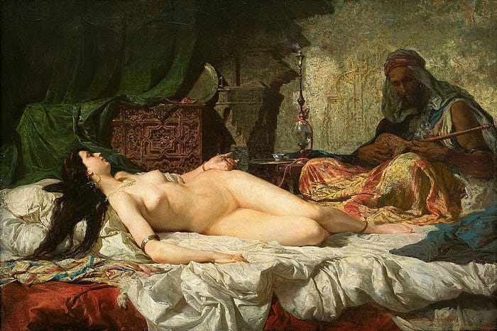 A painting of a person lying on a bed
Description automatically generated A painting of a person lying on a bed
Description automatically generated