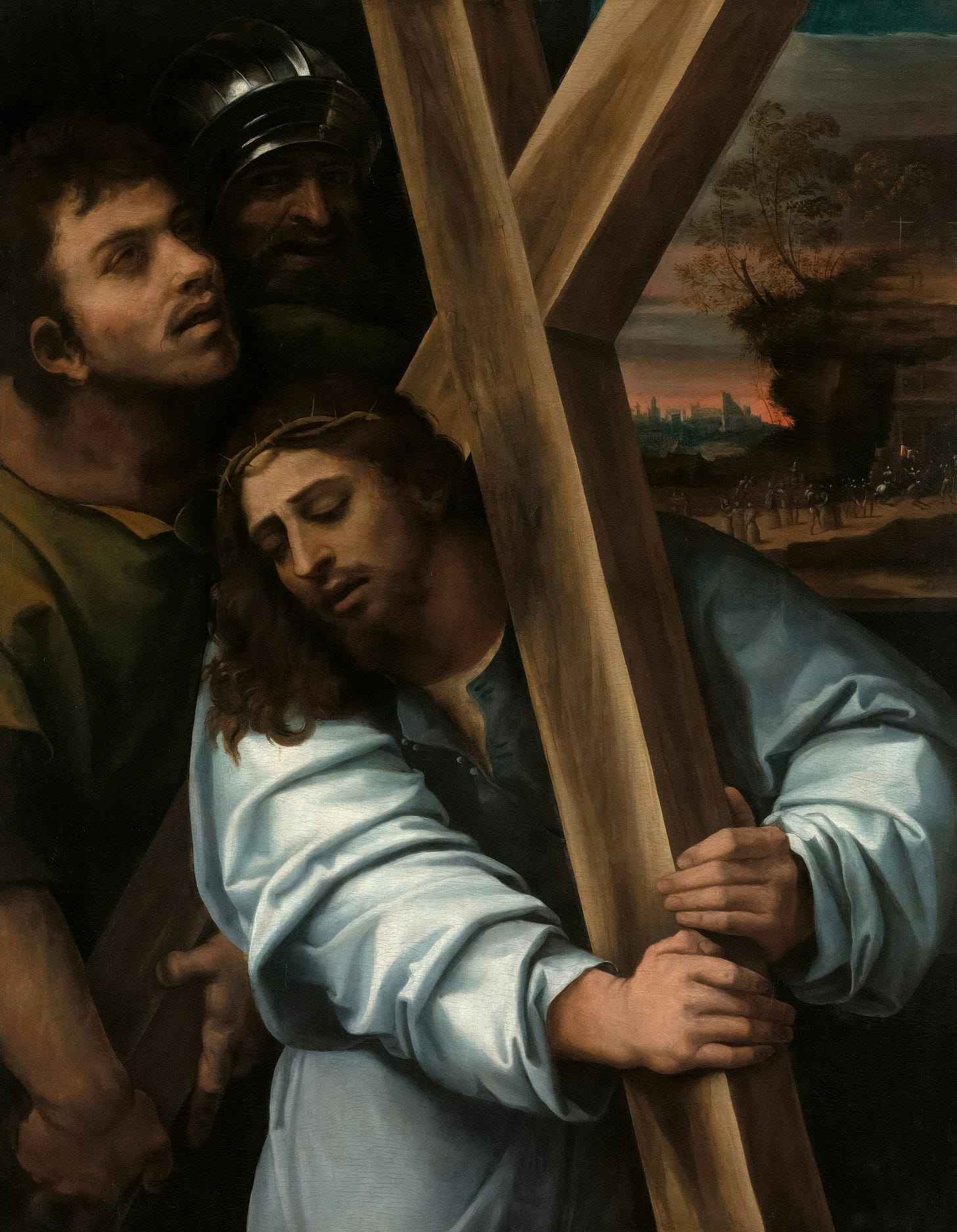 painting of Christ carrying cross