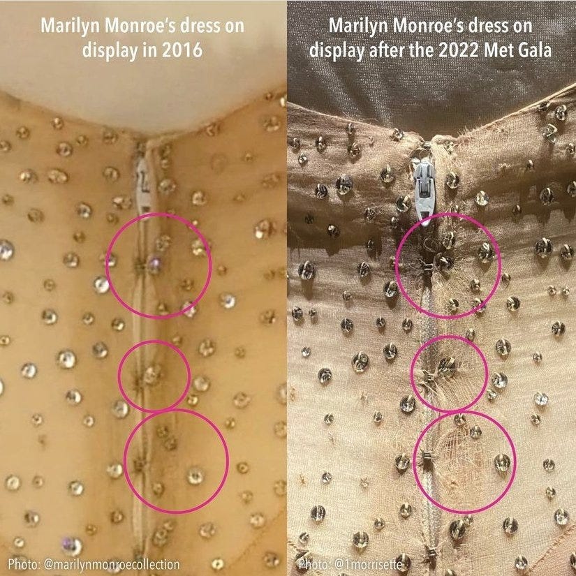 Damage done: Marilyn Monroe dress torn by Kim Kardashian | Daily Sabah
