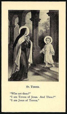 This may contain: an old black and white drawing of a woman with a child in front of her