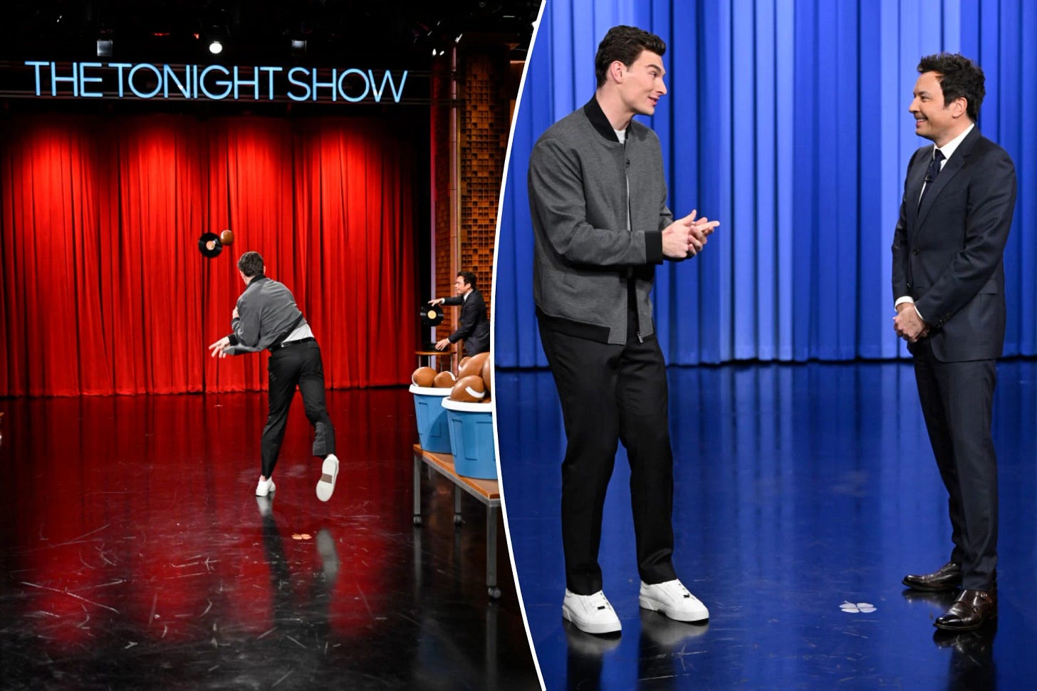 Fernando Mendoza cuts it up with Jimmy Fallon and shows off his arm: 'Is  this like my combine?' - Yahoo Sports