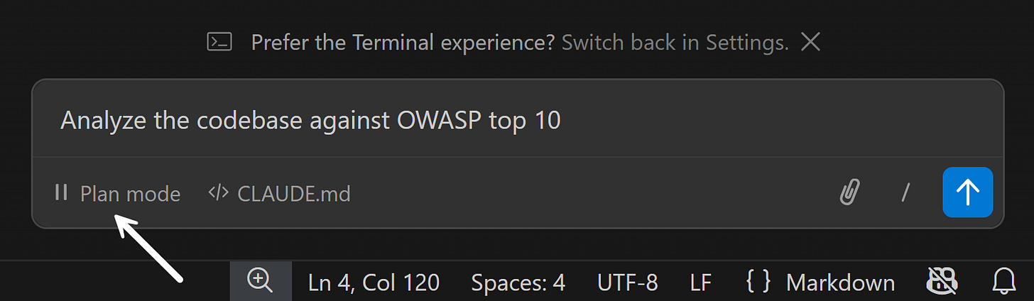 Plan Mode in Claude Code extension