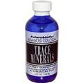 a blue glass bottle of trace minerals