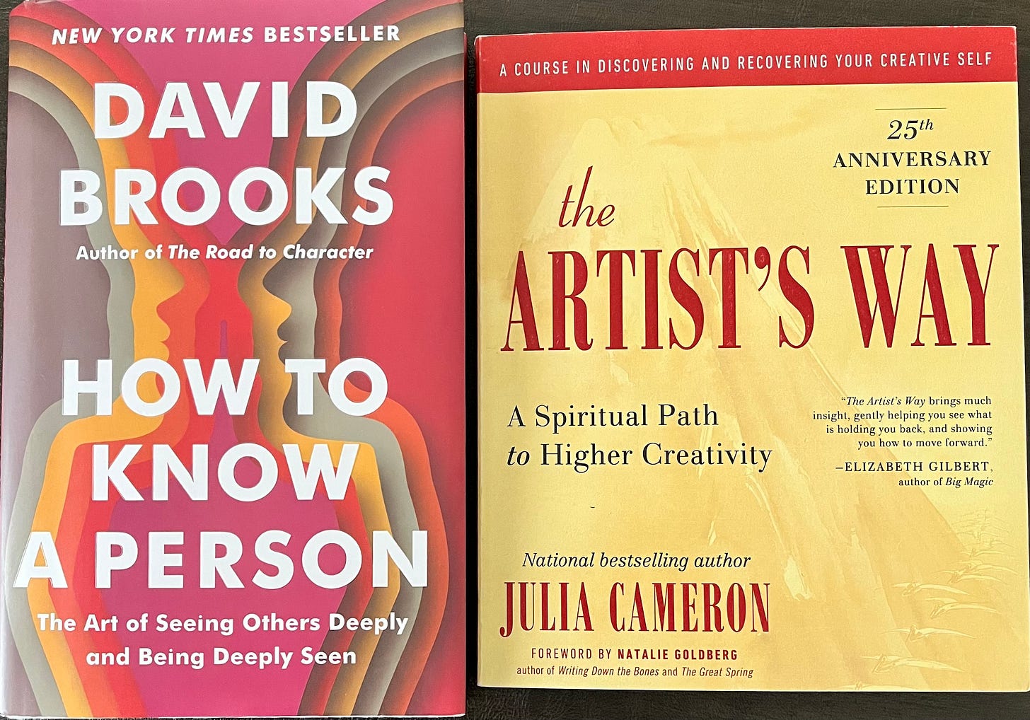 Book covers for How to Know a Person and The Artist's Way