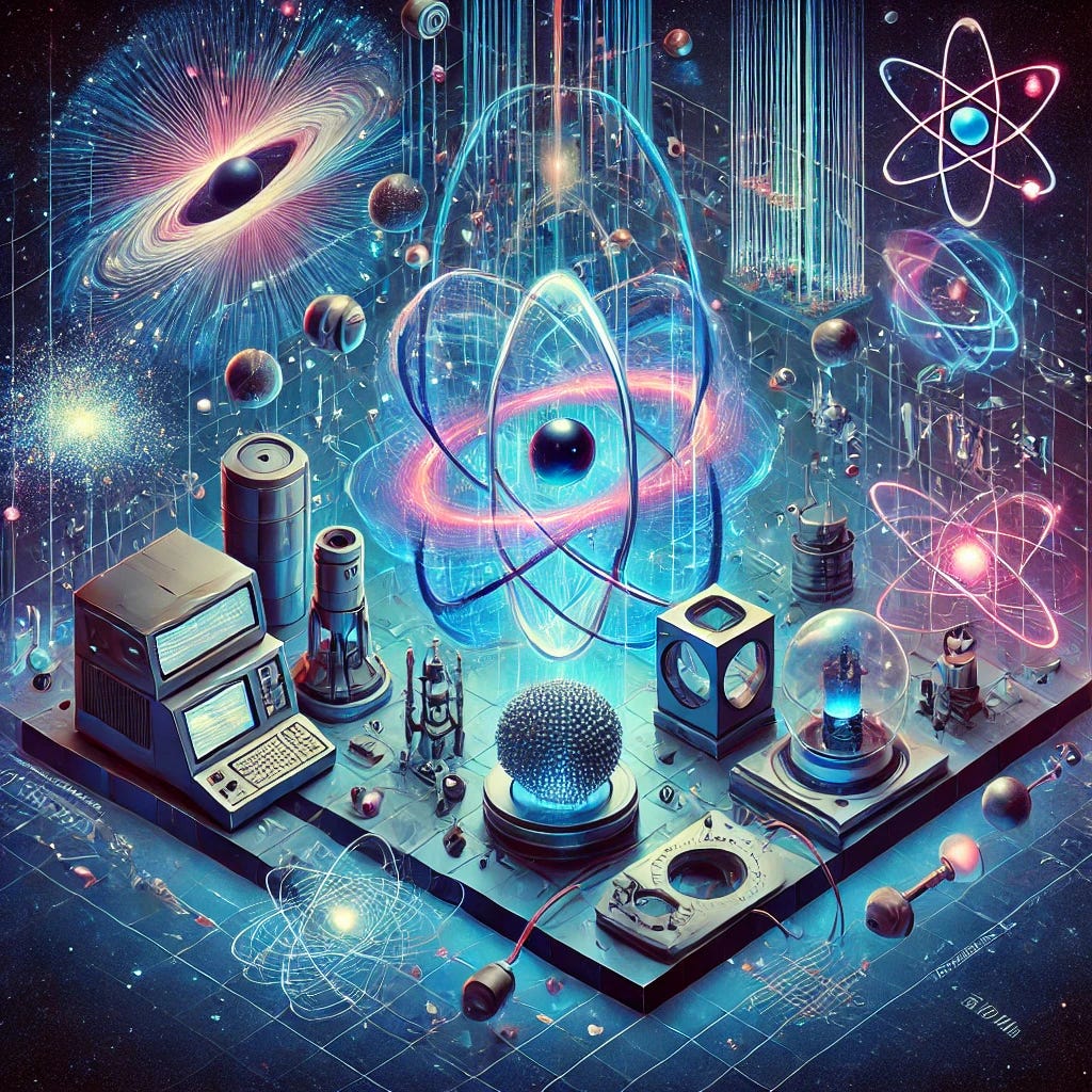 A futuristic scientific illustration representing the experimental pathways to test the Theory of Magnetivity. Show a blend of experimental setups, including particle detectors, gravitational wave patterns, and magnetic field lines interacting with entangled particles. Include subtle depictions of cosmic and quantum elements, symbolizing the bridging of cosmic and microscopic scales. Use a color palette with deep blues, purples, and hints of neon green, creating a modern, visionary, and experimental aesthetic. The style should feel precise and scientific, inviting viewers to consider the complexities of testing Magnetivity. A futuristic scientific illustration representing the experimental pathways to test the Theory of Magnetivity. Show a blend of experimental setups, including particle detectors, gravitational wave patterns, and magnetic field lines interacting with entangled particles. Include subtle depictions of cosmic and quantum elements, symbolizing the bridging of cosmic and microscopic scales. Use a color palette with deep blues, purples, and hints of neon green, creating a modern, visionary, and experimental aesthetic. The style should feel precise and scientific, inviting viewers to consider the complexities of testing Magnetivity.