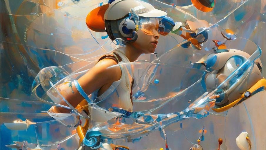 portrait of a human developing an artificial ((the