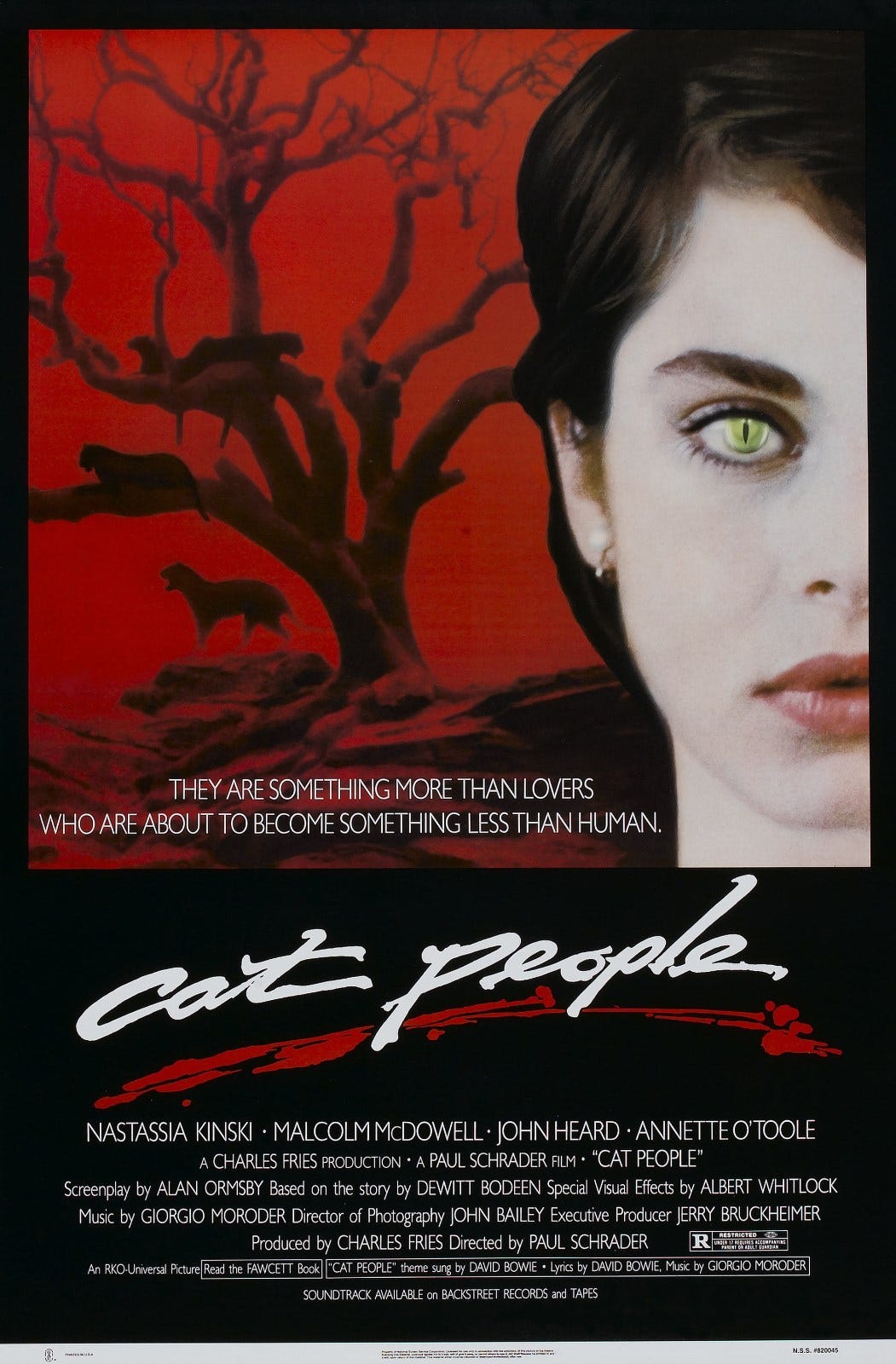 CAT PEOPLE (1982) ORIGINAL MOVIE POSTER - ROLLED