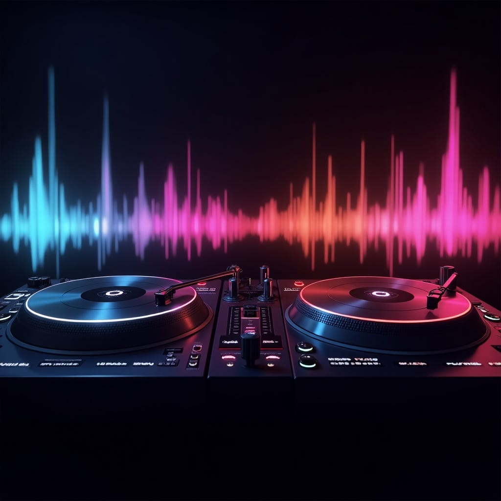 DJ mixing board blending marketing funnel and flywheel strategies for optimal business growth