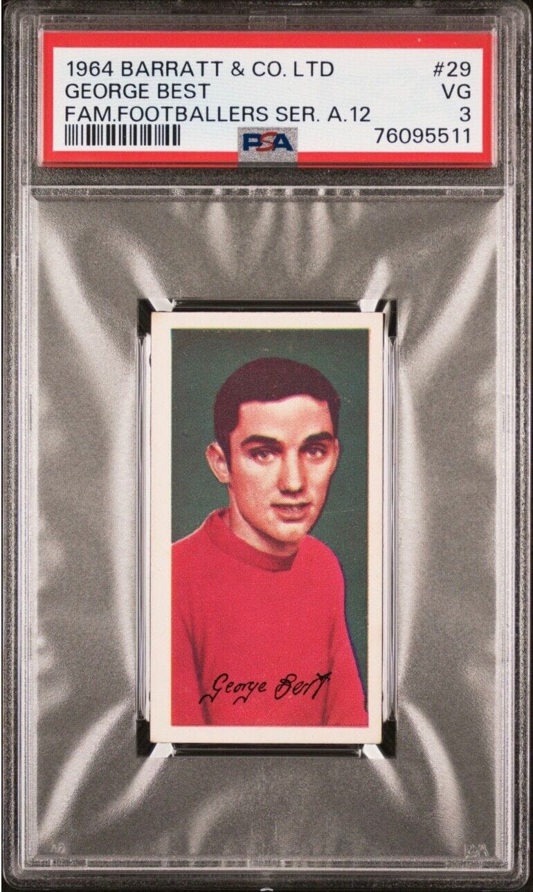 1964 Barratt Famous Footballers Series George Best ROOKIE #29 PSA 3 VG - Picture 1 of 2