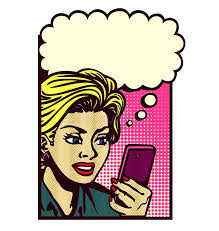 Retro Pop Art Vintage Woman Thinking ...