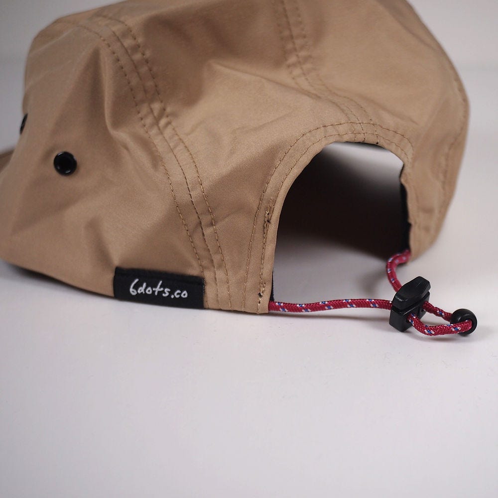 Cap Hat with Colorful Chin Cord (Khaki)