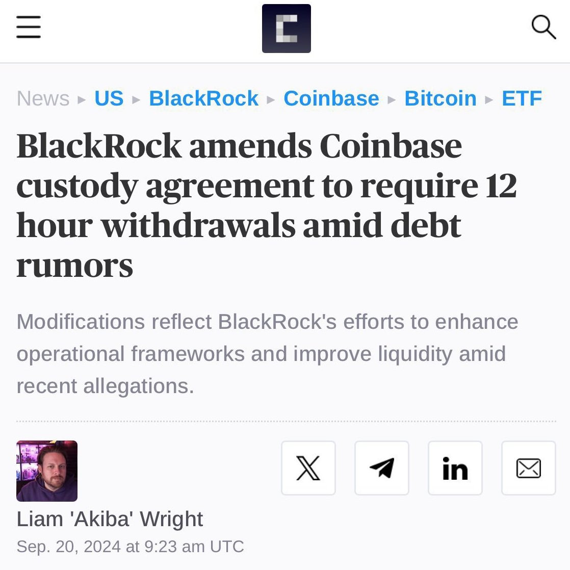 Pledditor on X: "isn't it funny how it's been number go up ever since blackrock  amended their custody agreement with coinbase bloomberg tardfi bros will  say its just a coincidence https://t.co/bNgFdP32pe" /