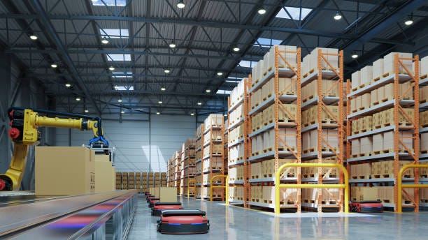 Robotic arm for packing with producing and maintaining logistics systems. Robotic arm for packing with producing and maintaining logistics systems.3d rendering pharma companies warehouse stock pictures, royalty-free photos & images