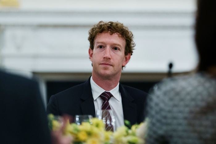 Mark Zuckerberg at a White House dinner.