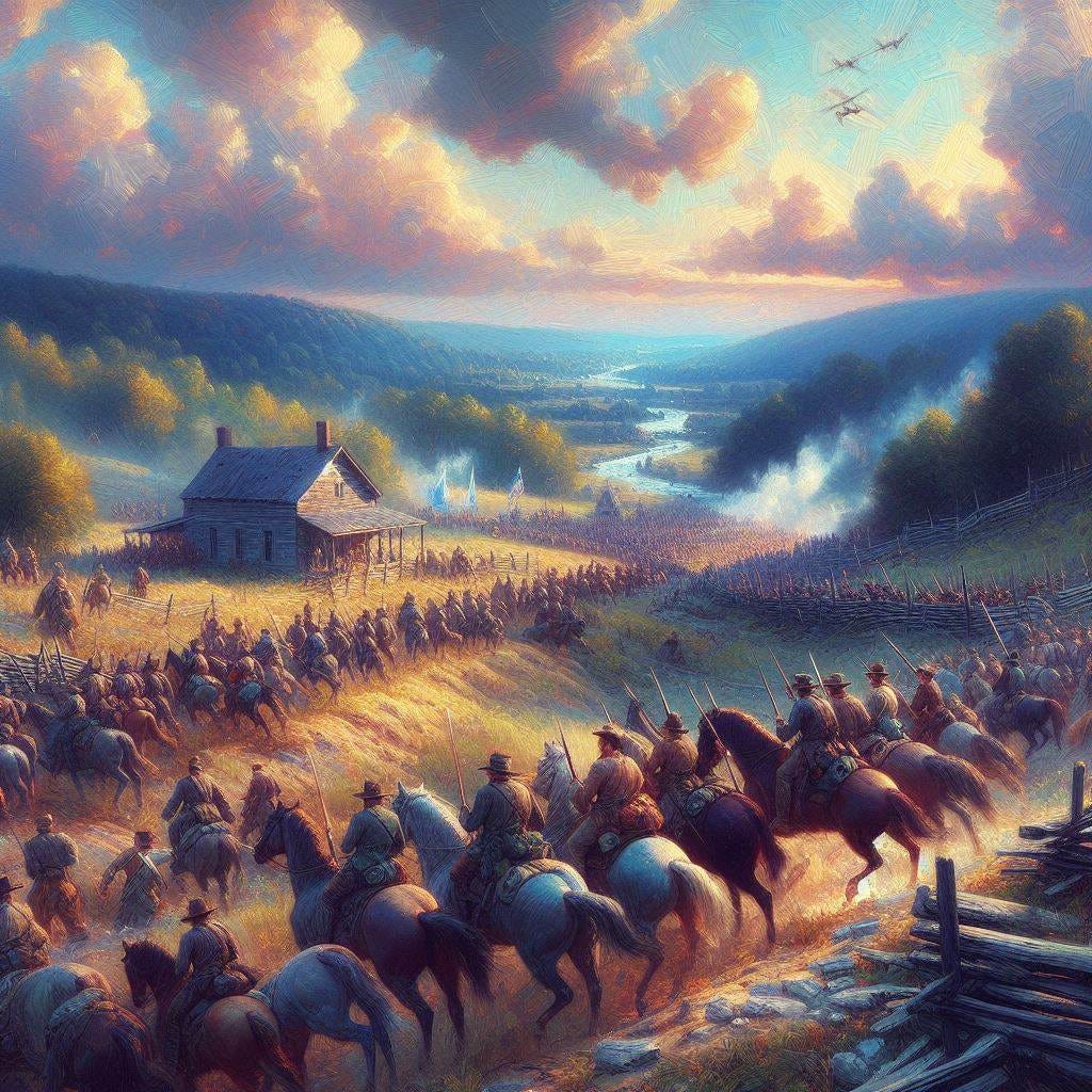 A Kentucky and Tennessee border war, impressionism