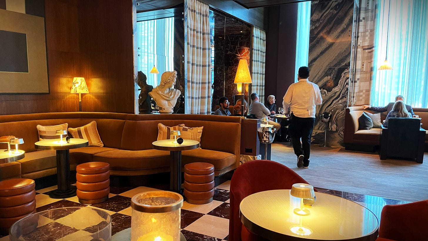 The interior of Bar Tre Dita in Chicago Illinois
