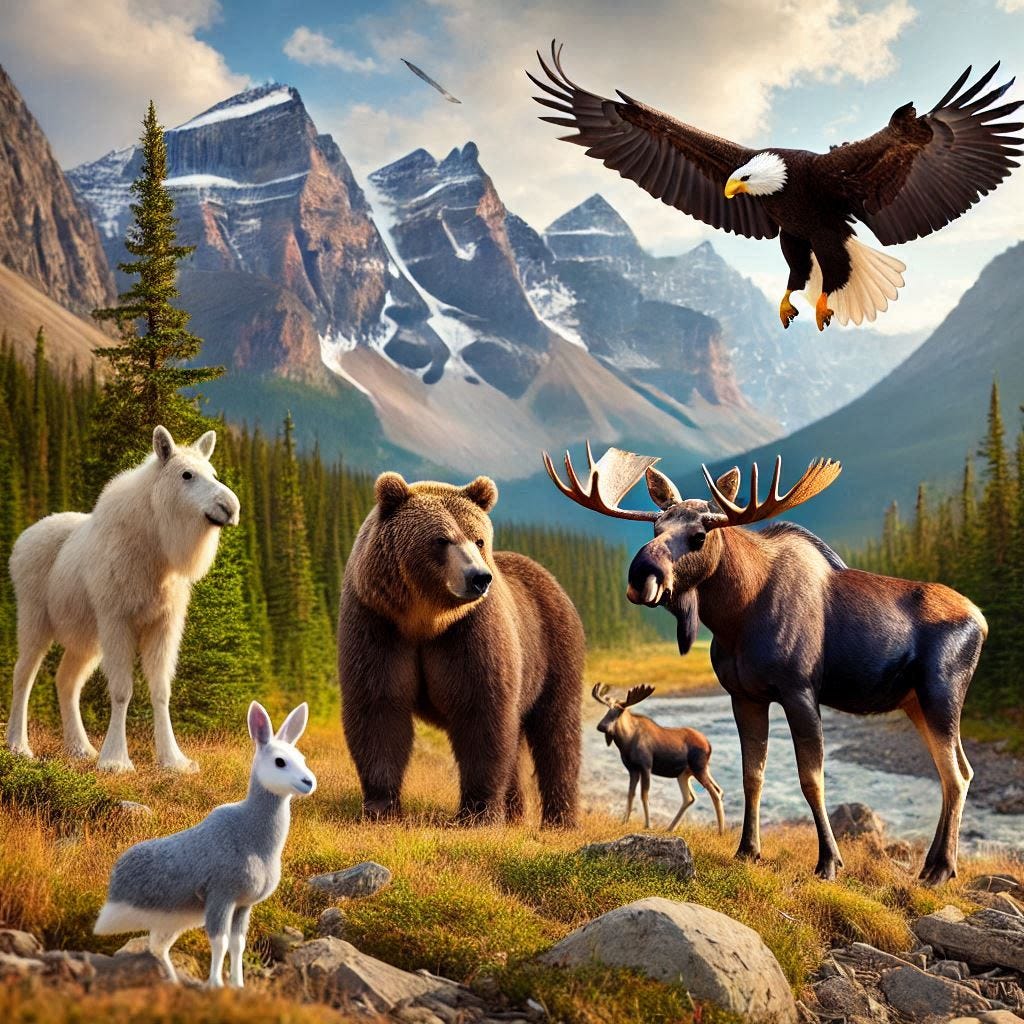 wildlife in banff summertime