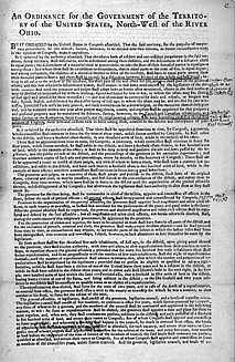 An ordinance for the government of the territory of the United States, North-west of the river Ohio.