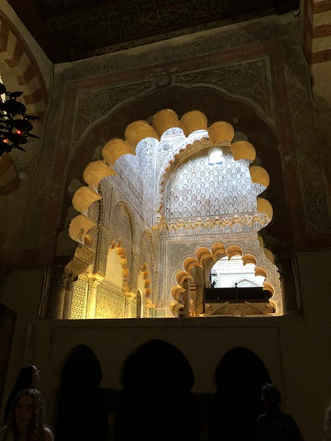 Córdoba Mosque/Cathedral, toffee apples, a street lined with orange trees