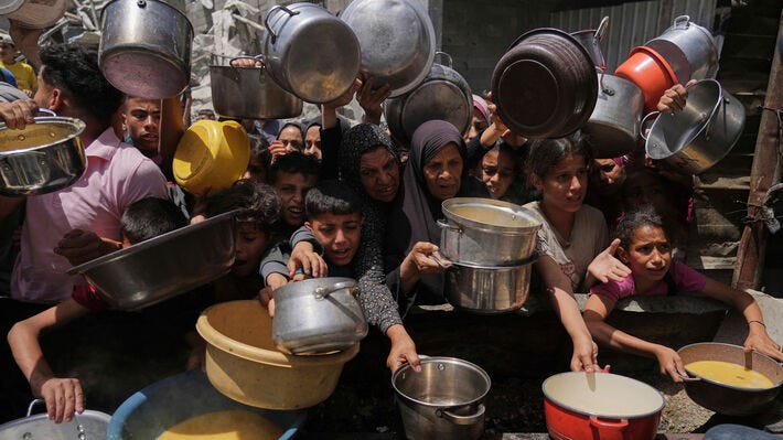 OCCUPIED PALESTINE - ISRAEL There is not a single safe place in Gaza due to the attacks, while famine is already killing children