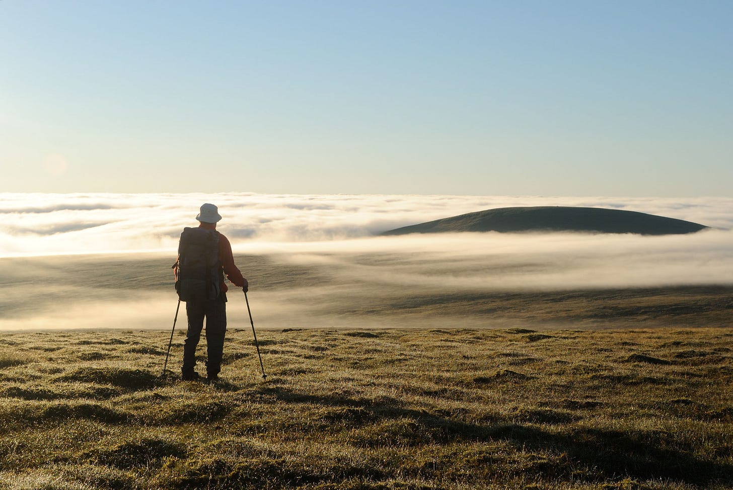 mist drifts across high moorland
