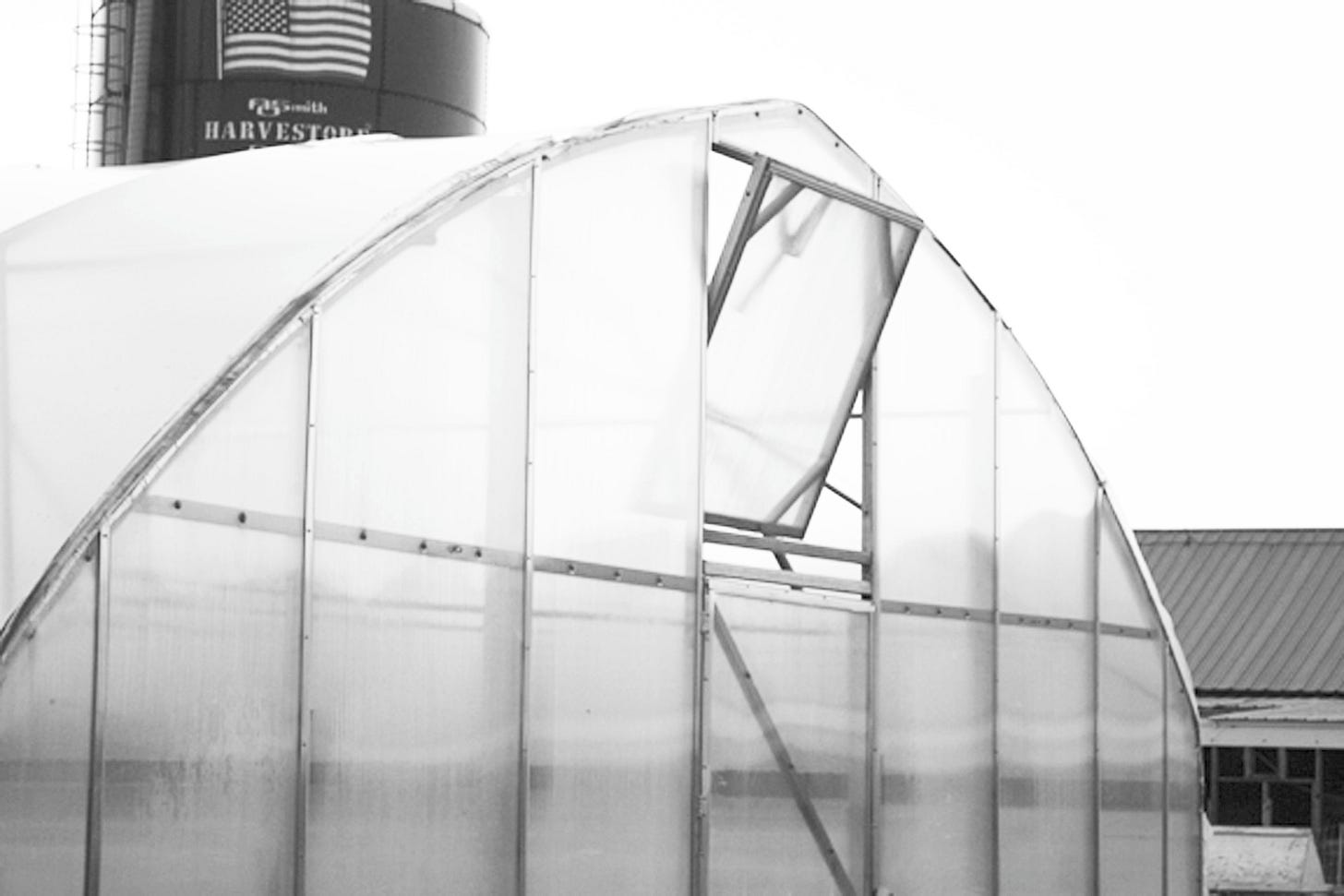 Open vent on the high tunnel "Eden" at the Genuine Faux Farm