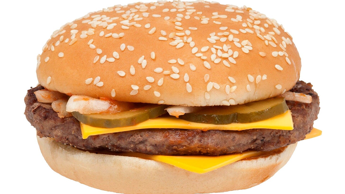 A McDonald's Quarter Pounder with Cheese. Image: Evan-Amos via Wikimedia Commons A McDonald's Quarter Pounder with Cheese. Image: Evan-Amos via Wikimedia Commons