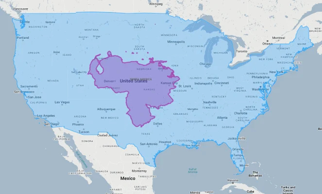 Real Size Of Venezuela: Very Big, Bigger Than France And Germany ...
