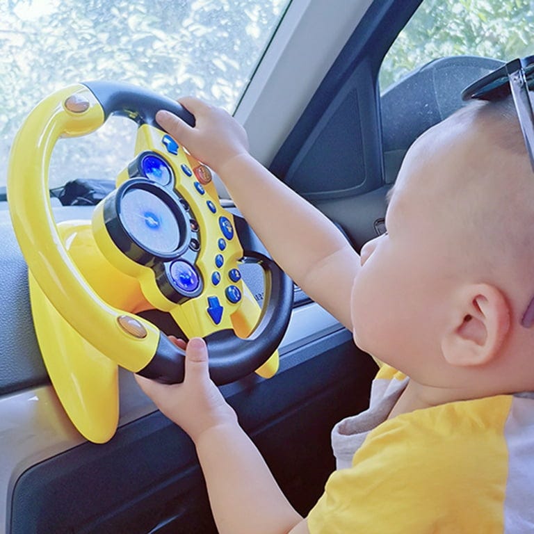 Passenger Seat Steering Wheel Toy with Music Light Kids Car Driving  Simulation Wheel Toddlers Pretend Driving Educational Steering Wheel Boys  Girls ...