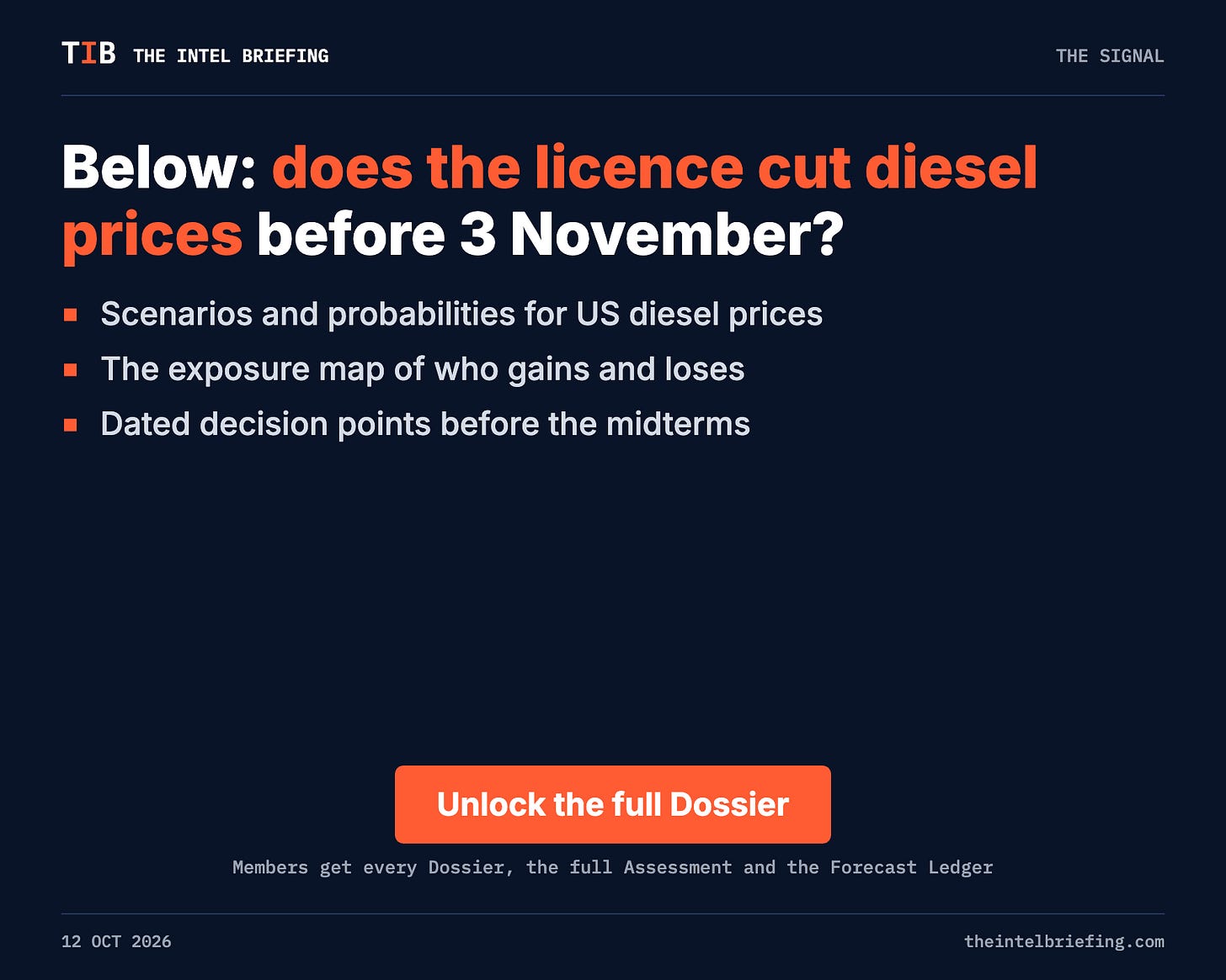 Below: does the licence cut diesel prices before 3 November? Below: does the licence cut diesel prices before 3 November?