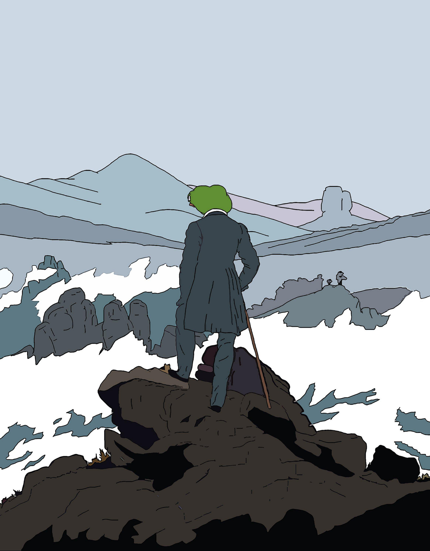 Pepe Version | Wanderer Above The Sea Of Fog | Know Your Meme