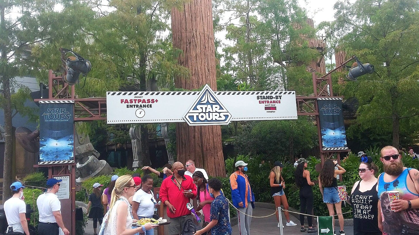 The Star Tours entrance at Disney's Hollywood Studios. Image: Wacky Windjammer via Wikimedia Commons The Star Tours entrance at Disney's Hollywood Studios. Image: Wacky Windjammer via Wikimedia Commons