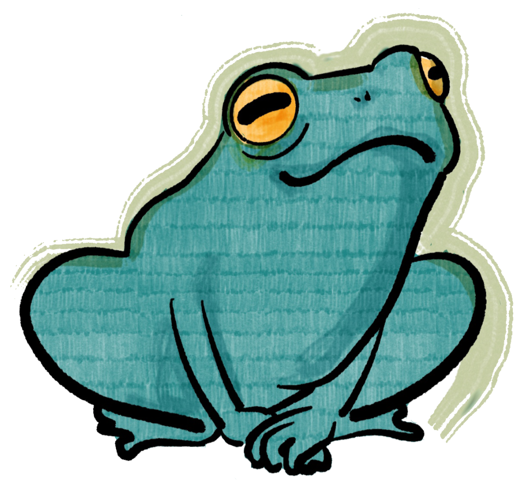 illustration of a smiling frog
