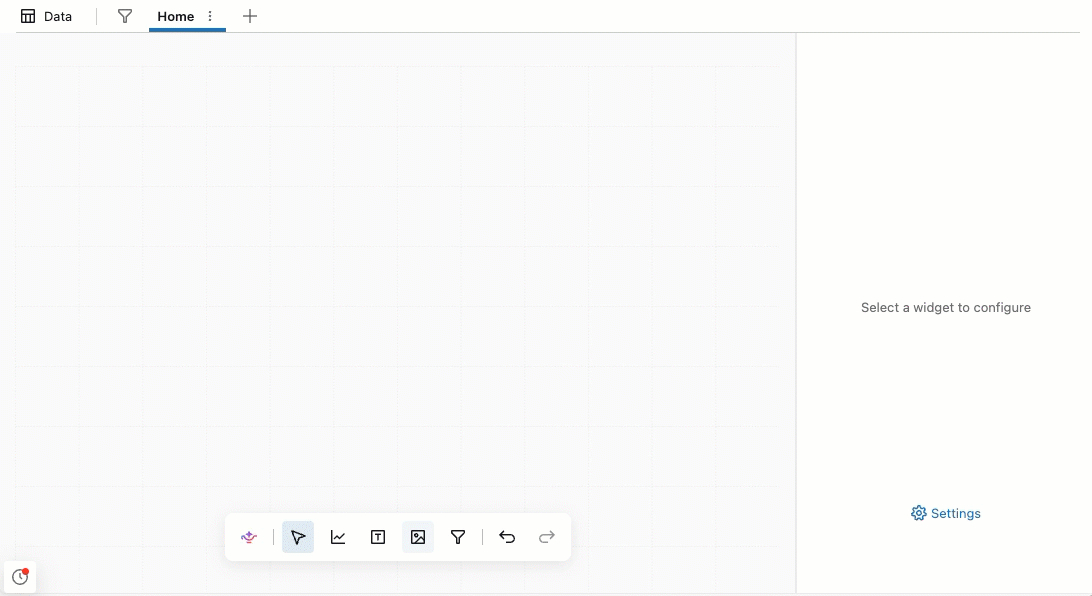 Adding an image widget to a dashboard and specifying an image. Adding an image widget to a dashboard and specifying an image.