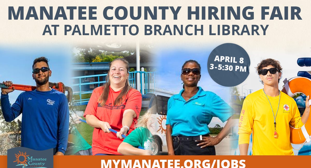 Manatee County to Host Hiring Fair at Palmetto Branch Library