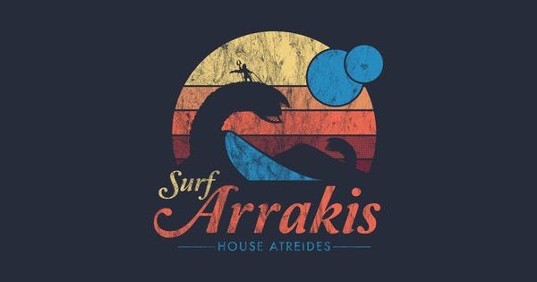 Visit Arrakis - Vintage Distressed Surf - Dune - Sci Fi T-shirt Visit Arrakis - Vintage Distressed Surf - Dune - Sci Fi T-shirt