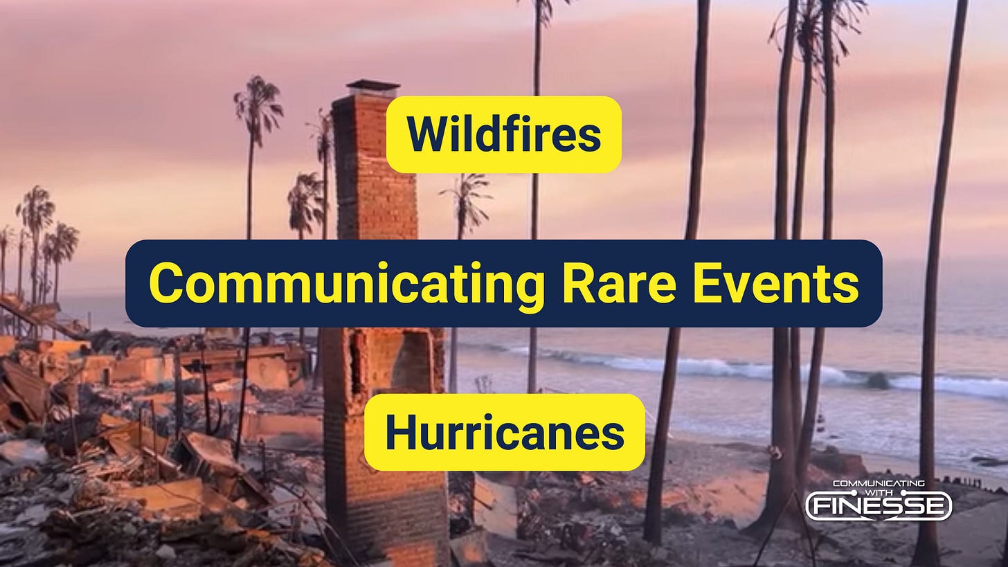 Recent wildfires and hurricanes remind us that different approaches are needed for rare events.