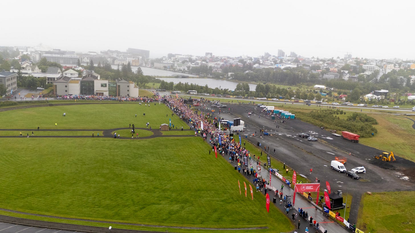 Reykjavik marathon start line