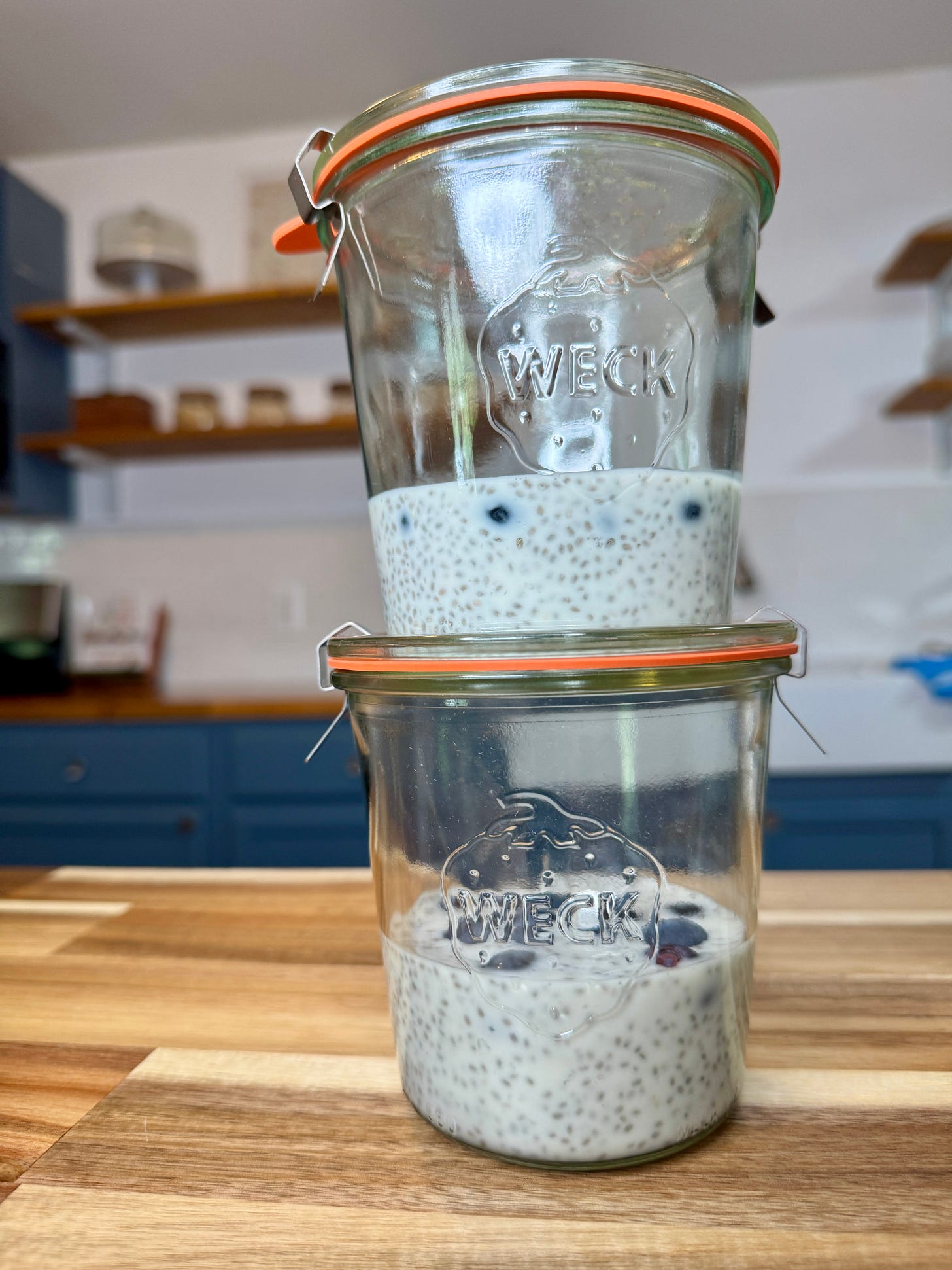 Blueberry coconut protein chia pudding