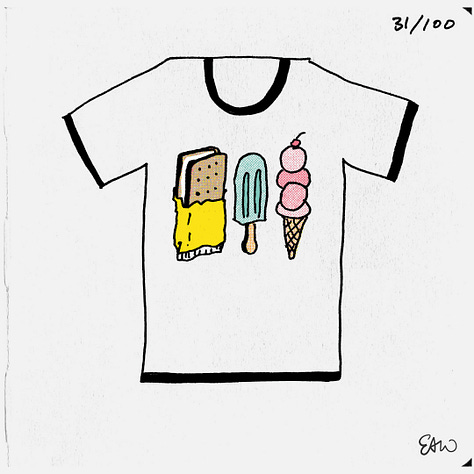 Even more t-shirt thumbnail sketches in a square grid