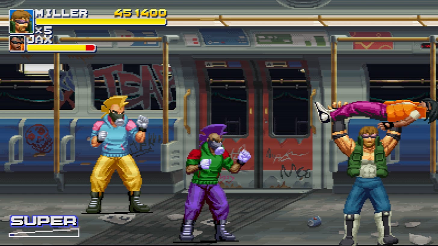 Screenshot of Final Vendetta showing the subway stage