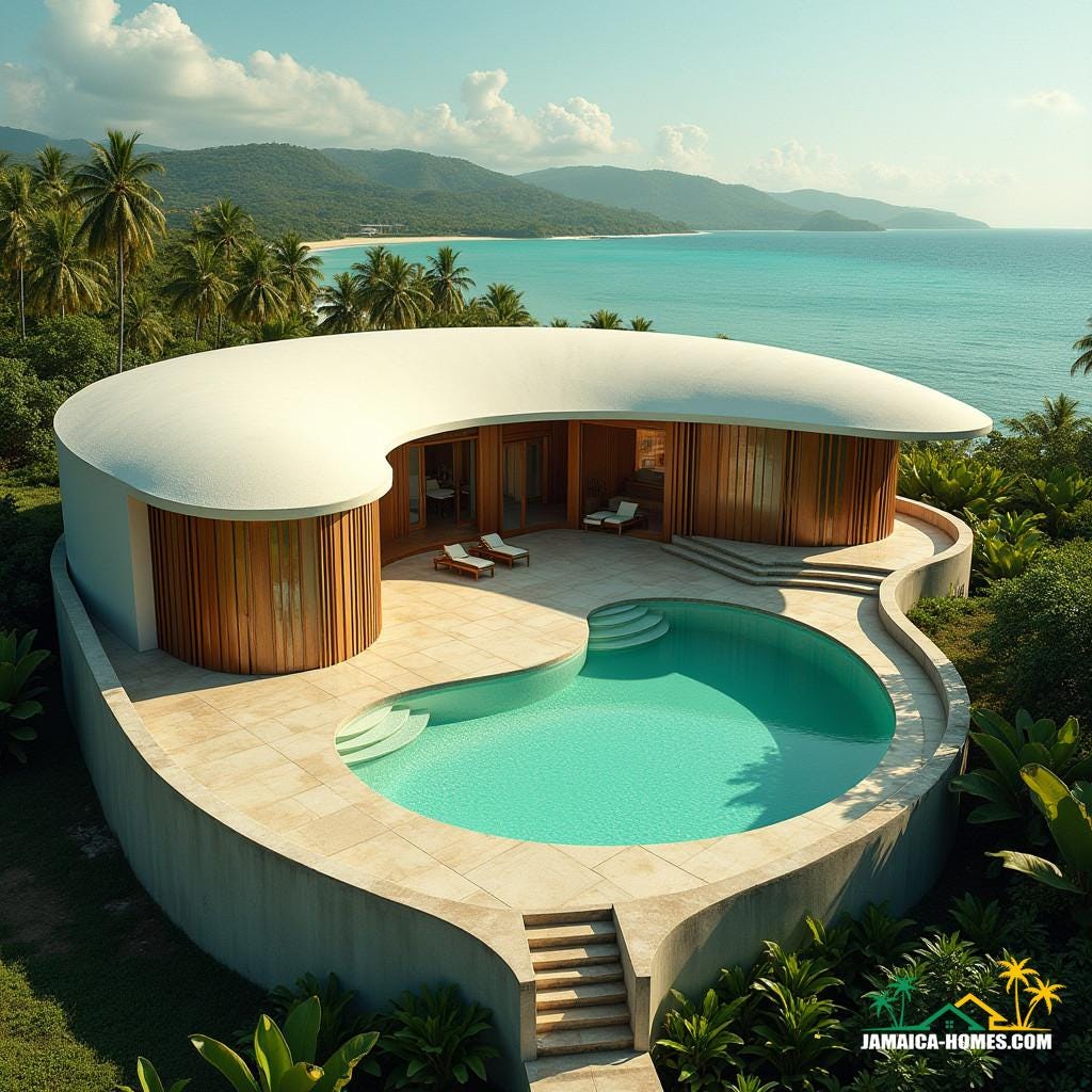 Modern home in jamaica with swimming pool near beach with a swimming pool