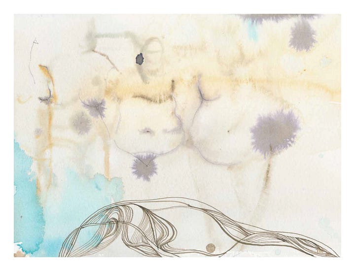 Illustration, transition, menopause, watercolor, graphic novel