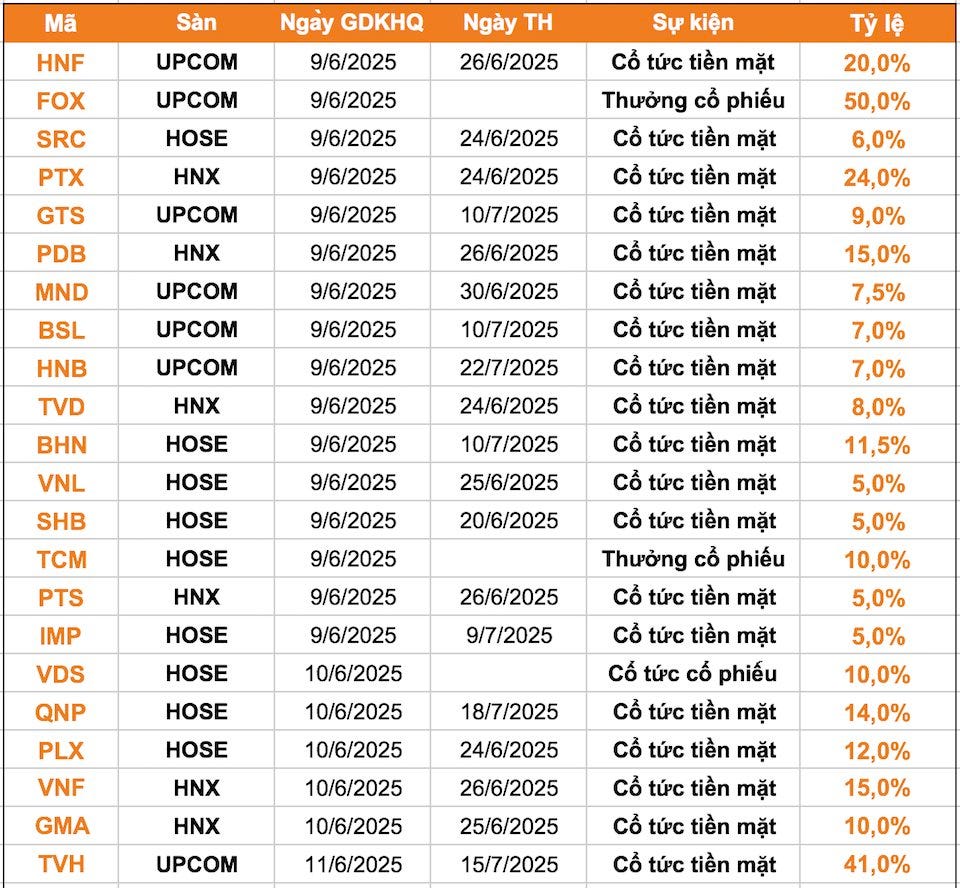 Lịch chốt quyền cổ tức 9/6-13/6: Cổ tức tiền mặt cao nhất hơn 40%, một doanh nghiệp Nhà nước dự chi khoảng 1.500 tỷ trả cổ tức- Ảnh 1.