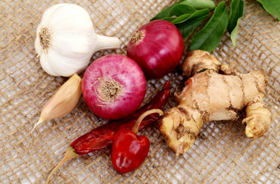 Ginger Onions Garlic Toast Trinity root Ginger Onions Garlic Toast Trinity root