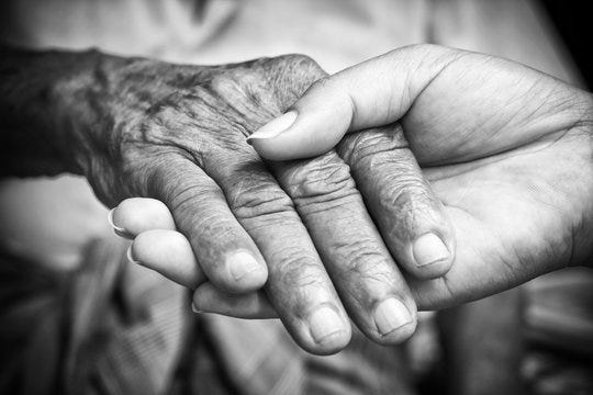 Elders, grandma, African American, Hands