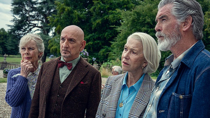 Stills from the new release feature films Caught Stealing, The Toxic Avenger, How to Make a Killing, The Shrouds and The Thursday Murder Club.