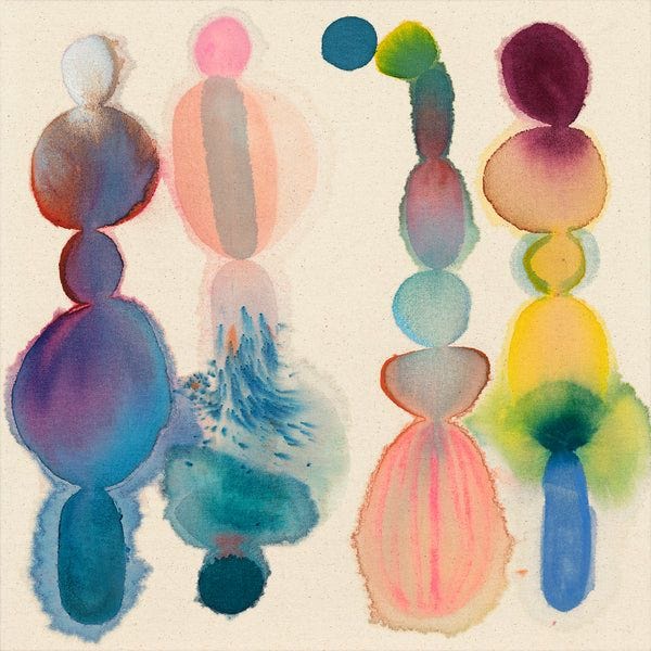 This may contain: an abstract painting with different colors and shapes